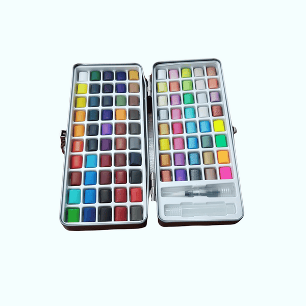 Water Colour Set in Tin Box - 90 Colours - Includes Metal Colours