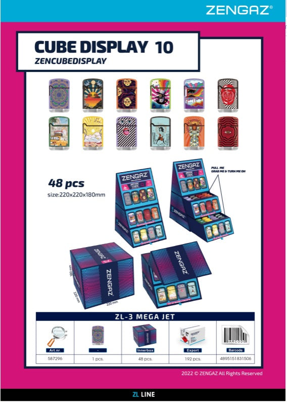Zengaz Lighter Cube Display - Pack (48's)