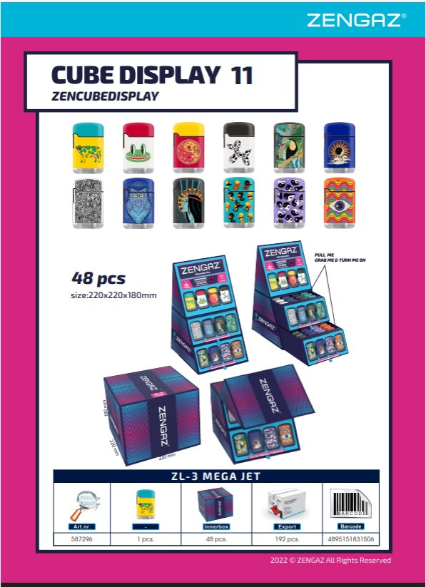 Zengaz Lighter Cube Display - Pack (48's)