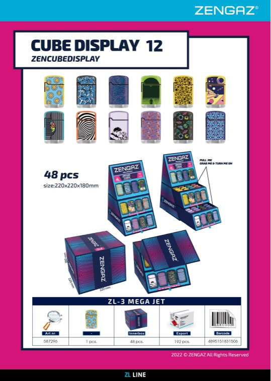 Zengaz Lighter Cube Display - Pack (48's)