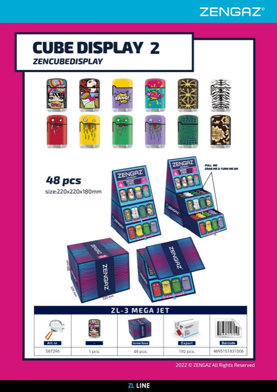 Zengaz Lighter Cube Display - Pack (48's)