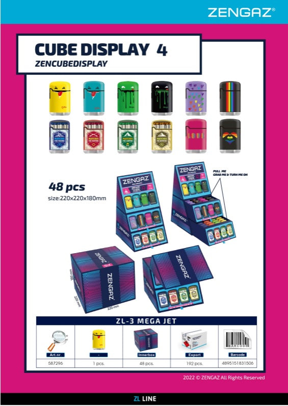 Zengaz Lighter Cube Display - Pack (48's)
