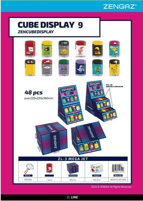 Zengaz Lighter Cube Display - Pack (48's)
