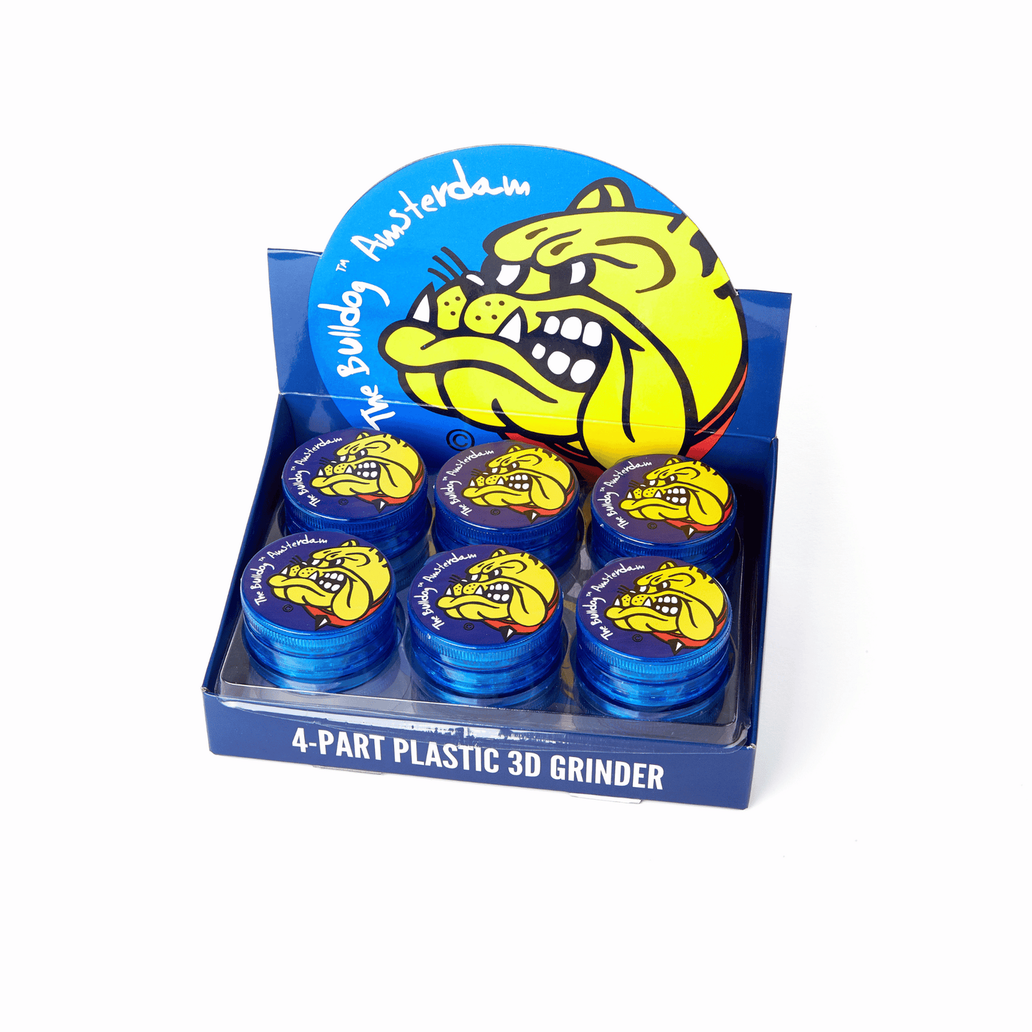 The Bulldog 3pc Plastic Tobacco Grinder - Blue