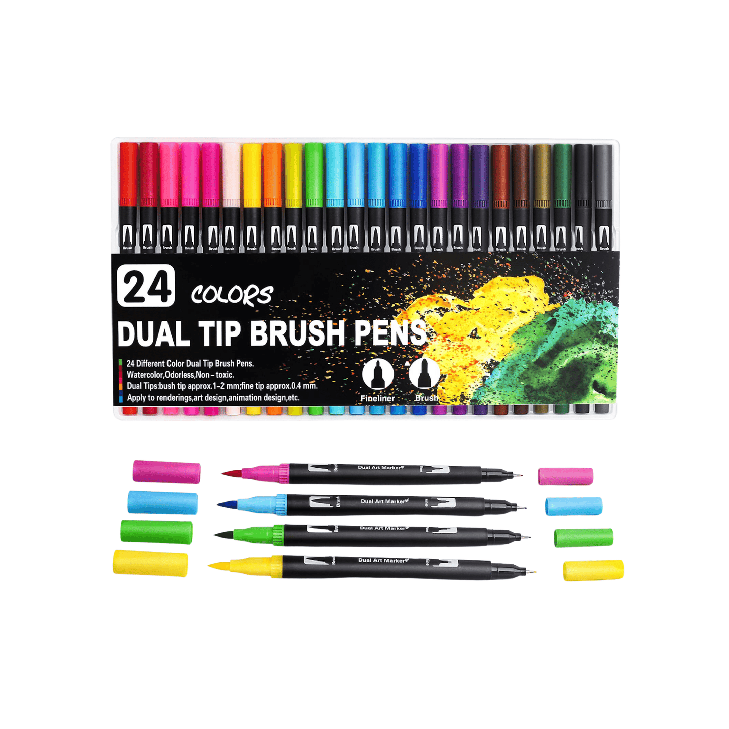 24 Dual Tips Water Colour Pen Set