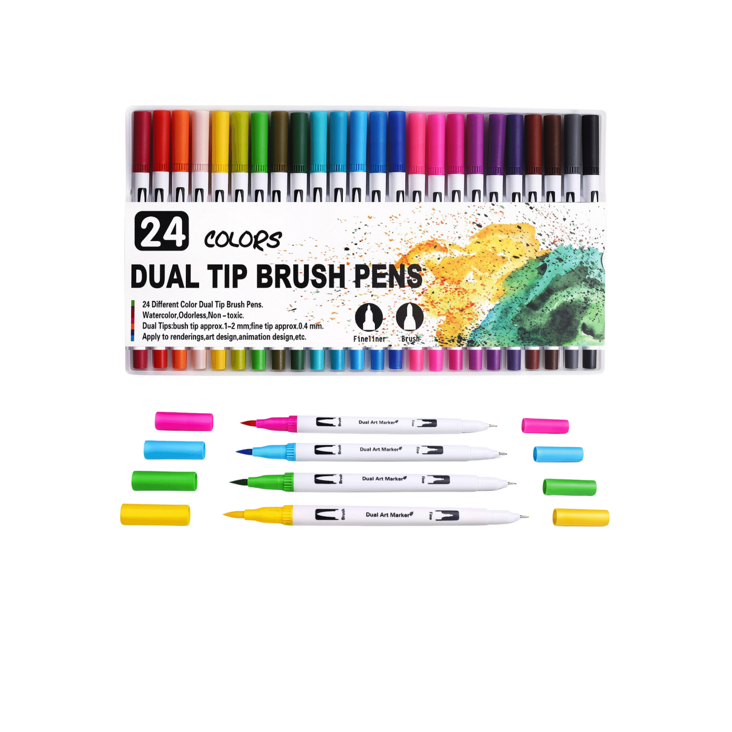 24 Dual Tips Water Colour Pen Set