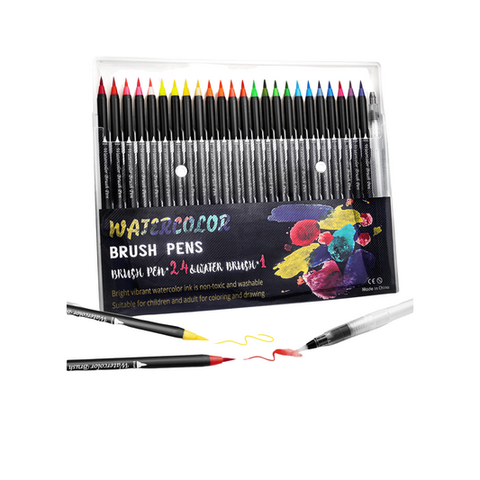 24 Single Brush Water Colour Pen + 1 Blender
