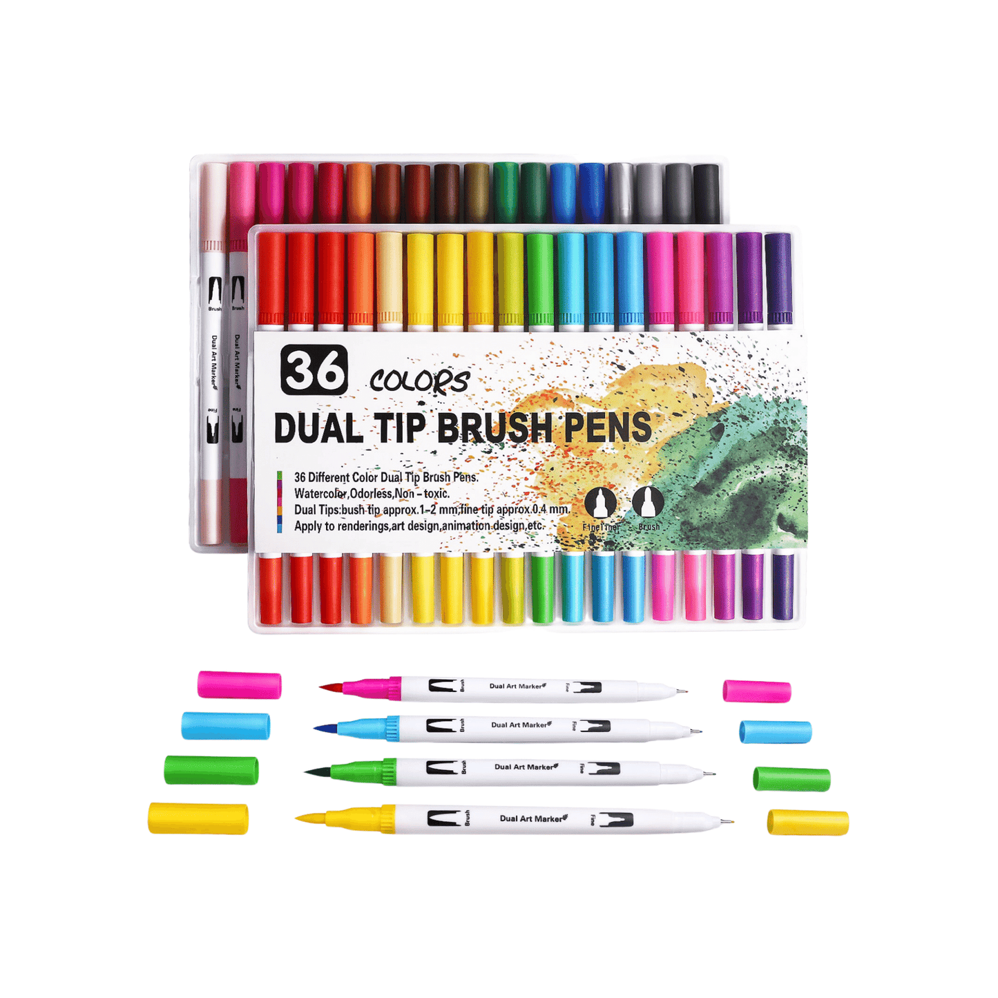 36 Dual Tips Water Colour Pen Set